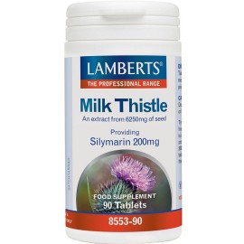 LAMBERTS Milk Thistle 6250mg, Τιτλοδοτημένο Εκχύλισμα Γαϊδουράγκαθου - 90tabs