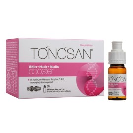 UNI-PHARMA Tonosan Skin Hair Nails Booster, Συμπλήρωμα Διατροφής για Δέρμα Μαλλιά & Νύχια - 15 φιαλίδια x 7ml