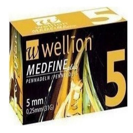 WELLION Medfine Plus 5mm 0,25mm (31G) Βελόνες Πένας Ινσουλίνης - 50τεμ