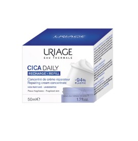 URIAGE Cica Daily Repairing Cream Concentrate Refill, Ενυδατική Κρέμα Χωρίς Άρωμα που Επανορθώνει τον Επιδερμικό Φραγμό, Ανταλλακτική Συσκευασία - 50ml