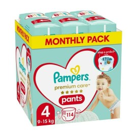 PAMPERS Premium Care Pants No 4 (9-15kg) Monthly Pack - 114τεμ