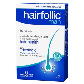 VITABIOTICS Hairfollic Man, Συμπλήρωμα Διατροφής για Άνδρες για την Υγεία του Τριχωτού της Κεφαλής - 60tabs