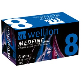 WELLION Medfine Plus 8mm 0,25mm (31G) Βελόνες Πένας Ινσουλίνης - 100τεμ