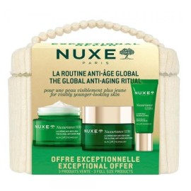NUXE Promo Nuxuriance Ultra The Global Anti-Aging Cream, Αντιγηραντική Κρέμα Προσώπου -50ml & Night Cream -50ml & The Eye & Lip Contour Cream -15ml & ΔΩΡΟ Νεσεσέρ, 1σετ