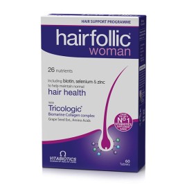 VITABIOTICS Hairfollic Woman, Συμπλήρωμα Διατροφής για Γυναίκες για την Υγεία του Τριχωτού της Κεφαλής - 60tabs