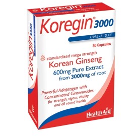HEALTH AID Koregin 3000 Korean Ginseng, Συμπλήρωμα Διατροφής με Κορεάτικο Τζίνσενγκ - 30caps