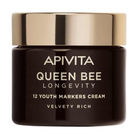 APIVITA Queen Bee Longevity Rich Day Cream Πλούσια Βελούδινη Κρέμα Για Δράση Σε 12 Δείκτες Νεότητας- 50ml
