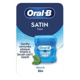ORAL-B Satin Tape, Κηρωμένο Οδοντικό Nήμα με Γεύση Μέντας -50m