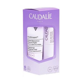 CAUDALIE Vinotherapist Lip & Hand Duo, Hand & Nail Repairing Cream, Ενυδατική Κρέμα για Χέρια & Νύχια  - 30ml & Lip Conditioner, Στικ για Θρέψη & Προστασία στα Χείλια - 4,5gr
