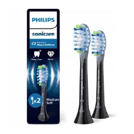 PHILIPS Sonicare C3 Premium Plaque Defence, Ανταλλακτικές Κεφαλές Οδοντόβουρτσας - 2τεμ. Μαύρο
