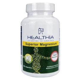 HEALTHIA Superior Magnesium, Συμπλήρωμα Διατροφής με Μαγνήσιο Υψηλής Βιοδιαθεσιμότητας & Βιταμίνη Β6 -120caps