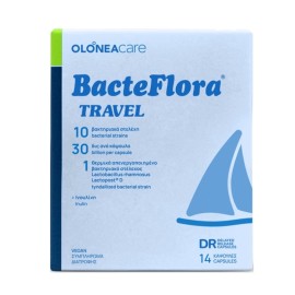 OLONEA BacteFlora Travel, Συμπλήρωμα Διατροφής με 10 Προβιοτικά Στελέχη -14caps