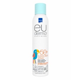 INTERMED Euderma Babyderm Sunscreen Spray SPF50+, Αόρατο Παιδικό Αντηλιακό Σπρέι Προσώπου & Σώματος -200ml