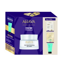 AHAVA Even Tone Program, Dark Spot Correcting Gel Cream, Ενυδατική Κρέμα Τζέλ Κατά των Κηλίδων - 50ml & Renewing Peel - 8ml & Brightening Mud Mask - 6ml  & Sea-Kissed Mineral Body Lotion - 40ml