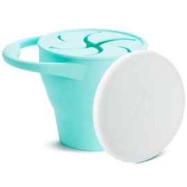 MUNCHKIN Cest Silicone! Snack Catcher, Μαλακό Πτυσσόμενο Δοχείο Σιλικόνης για Σνακ, Τιρκουάζ - 1τεμ