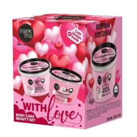 NATURA SIBERICA Organic Shop Promo With Love, Scrub Σώματος Άνθος Κερασιού -250ml & Σουφλέ Σώματος Φράουλα & Καρύδα -250ml, 1σετ