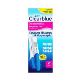 CLEARBLUE Σετ Τεστ Εγκυμοσύνης, Πρώιμος Έλεγχος & Ημερομηνία - 2τεμ