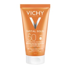 VICHY Capital Soleil Cream Dry Touch SPF50, Αντηλιακή Κρέμα Προσώπου για Ματ Αποτέλεσμα - 50ml