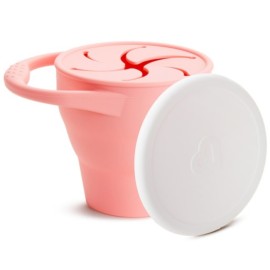 MUNCHKIN Cest Silicone! Snack Catcher, Μαλακό Πτυσσόμενο Δοχείο Σιλικόνης για Σνακ, Κοραλί - 1τεμ