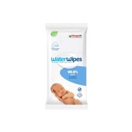 WATERWIPES 100% Plastic-Free Baby Wipes, Άοσμα Μωρομάντηλα με 99.9% Νερό - 28τεμ