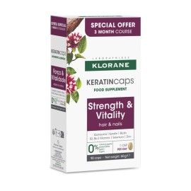 KLORANE KeratinCaps, Συμπλήρωμα Διατροφής για Δυνατά Μαλλιά & Νύχια - 90caps