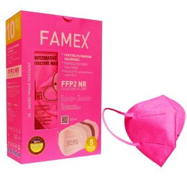 FAMEX Μάσκα Προστασίας KN95 FFP2, Φούξια, Κουτί - 10 τεμ