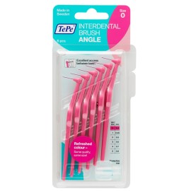 TEPE Interdental Brush Angle, Μεσοδόντια Βουρτσάκια με Λαβή Ροζ Μέγεθος ISO: 0 (0.4 mm) - 6τεμ