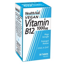 HEALTH AID Vitamin B12 1000μg, Βιταμίνη Β12 Βραδείας Αποδέσμευσης - 50tabs