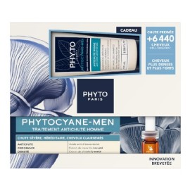 PHYTO Phytocyane Anti- Hair Loss Treatment, Severe, for Μen, Αγωγή Τριχόπτωσης για Άνδρες - 12vials x 5ml & ΔΩΡΟ Phytocyane Shampoo - 100ml