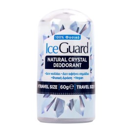 OPTIMA Ice Guard Natural Crystal Deodorant Stick, Υποαλλεργικό, Άοσμο Αποσμητικό από Φυσικό Κρύσταλλο σε Μini Sυσκευασία - 60gr