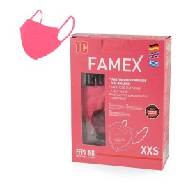 FAMEX Μάσκα Προστασίας KN95 FFP2 Παιδική Φούξια, Κουτί - 10 τεμ