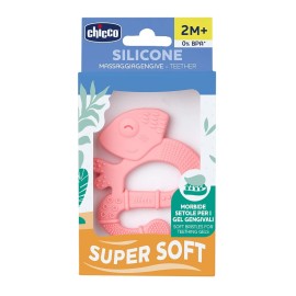 CHICCO Silicone Teether, Κρίκος Οδοντοφυίας Σιλικόνης 2Μ+, Ροζ - 1τεμ