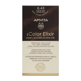APIVITA My Color Elixir, Βαφή Μαλλιών No 6.43 Ξανθό Σκούρο Χάλκινο Μελί