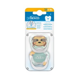 DR. BROWNS Prevent Orthodontic Soother, Πιπίλες Σιλικόνης 6-18m, Zzzzzz - 2τεμ
