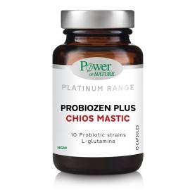 POWER OF NATURE Probiozen Plus Mastic, Συμπλήρωμα Διατροφής με Μαστίχα Χίου, Προβιοτικά, Γλουταμίνη και Ψευδάργυρο - 15caps