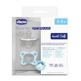 CHICCO Physioforma Dual Soft 2-6m, Πιπίλα Σιλικόνης Γαλάζιο -2τεμ