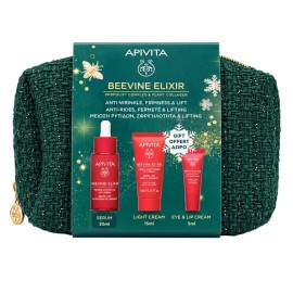 APIVITA Promo Beevine Elixir, Ορός Προσώπου Ενεργοποίησης, Σύσφιξης & Lifting -30ml & ΔΩΡΟ Αντιρυτιδική Κρέμα Προσώπου Ελαφριάς Υφής -15ml & Κρέμα για Μάτια & Χείλη -5ml & Νεσεσέρ, 1σετ