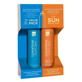 INTERMED Luxurious Promo Hydrating Antioxidant Face & Body Mist -200ml & Sunscreen Invisible Spray Spf50+ με Πολύ Υψηλής Αντηλιακής Προστασίας -200ml, 1σετ