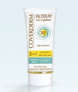 COVERDERM Filteray Face Plus SPF30 Normal, Αντηλιακή Κρέμα Προσώπου & After Sun, Κανονική Επιδερμίδα - 50ml