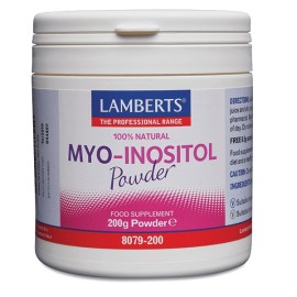 LAMBERTS Myo Inositol Powder, 100% Φυσική Μυοϊνοσιτόλη - 200gr
