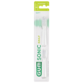 GUM Sonic Daily Electric Toothbrush Refill Heads, White Soft, 4110, Ανταλλακτικές Κεφαλές - 2τεμ