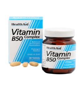 HEALTH AID Vitamin B50 Complex, Σύμπλεγμα Βιταμινών Β - 30tabs