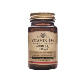 SOLGAR Vitamin D3 4000 IU 100µg - 60 φυτοκάψουλες