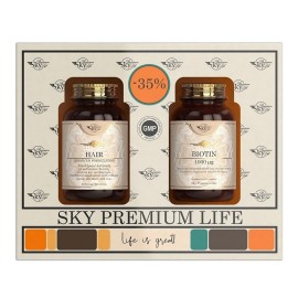 SKY PREMIUM LIFE Σετ Hair Advanced Formulation - 60caps & Biotin 1000μg - 60caps