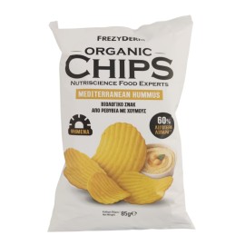 FREZYDERM Organic Chips Mediterranea Hummus, Βιολογικό σνακ με 60% Λιγότερα Λιπαρά και Γεύση Χούμους -85gr