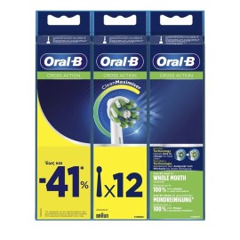 ORAL-B Cross Action White, Ανταλλακτικές Κεφαλές Λευκές - 12τεμ