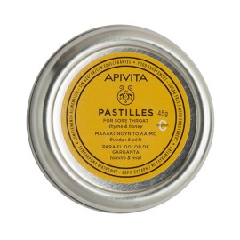 APIVITA Pastilles Thyme & Honey, Παστίλιες Για Τον Λαιμό Θυμάρι & Μέλι - 45gr