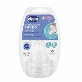 CHICCO Physio, Θηλή Σιλικόνης 4m+ Γρήγορης Ροής - 2τμχ