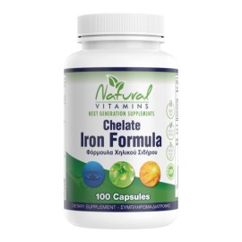 NATURAL VITAMINS Iron Chelate Formula, Φόρμουλα Χηλικού Σιδήρου - 100caps