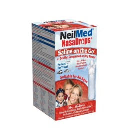 NEILMED NasaDrops Salin On The Go, Φυσιολογικός Ορός Ρινικών Πλύσεων - 15X15ml